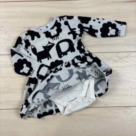 NEXT DRESS WITH ANIMAL PRINT DIAPER SNAPS - Picture 1 of 2